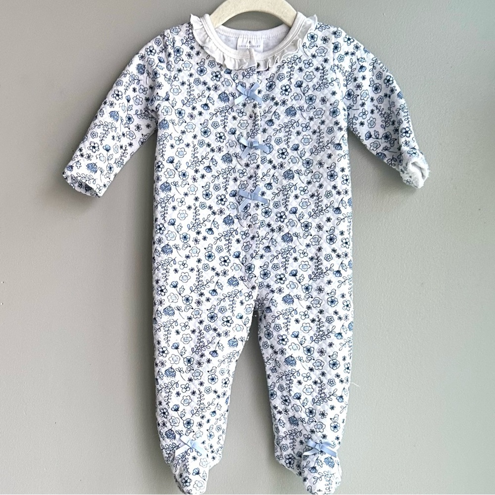 LAURA ASHLEY blue and white floral kids one piece